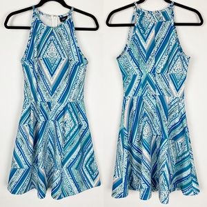 MOSSIMO Stripe Fit Flare‎ Sleeveless Halter Dress